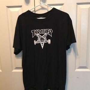 Thrasher black tee shirt size Large